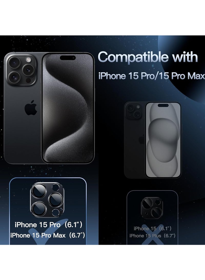 URBBKING Camera Lens Protector for iPhone 15 Pro and iPhone 15 Pro Max Black  - Image 4
