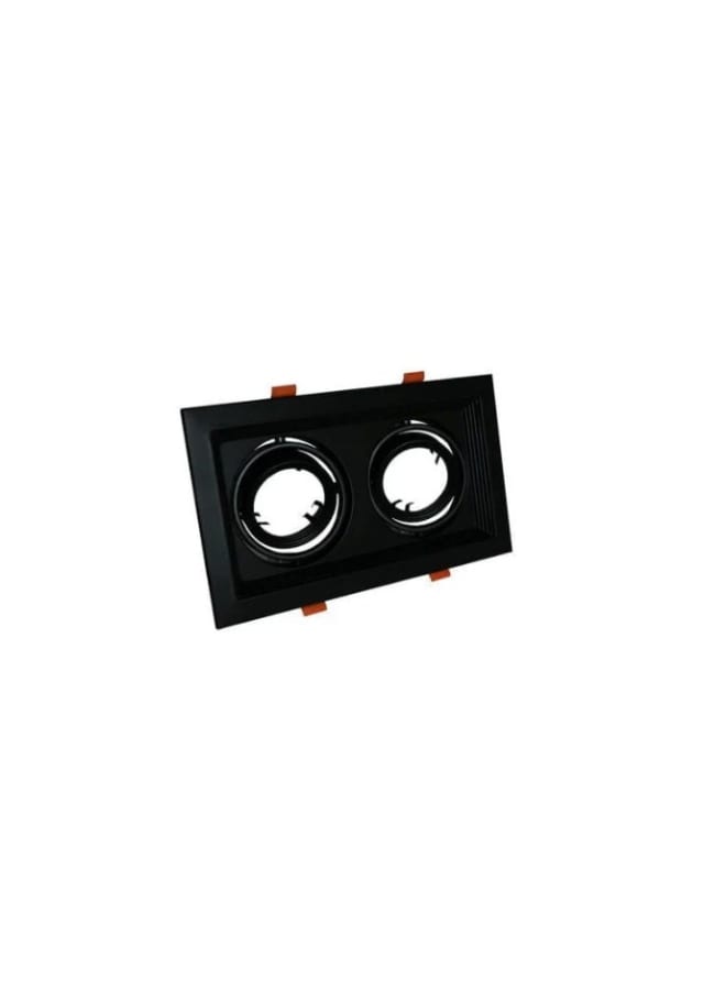 18cm Rectangular Black Spotlight Frame Without Bulbs  - Image 1