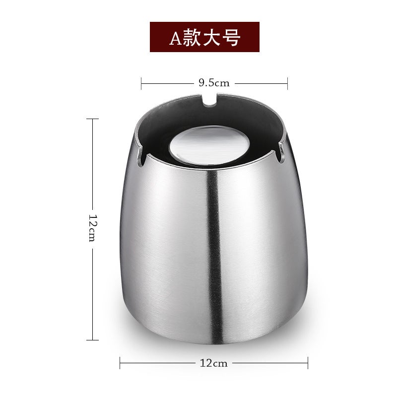 Stainless Steel Ashtray Creative Ashtray Living Room Internet Cafe Creative Ashtray Large Windproof With Column European Style Ashtray - Image 1