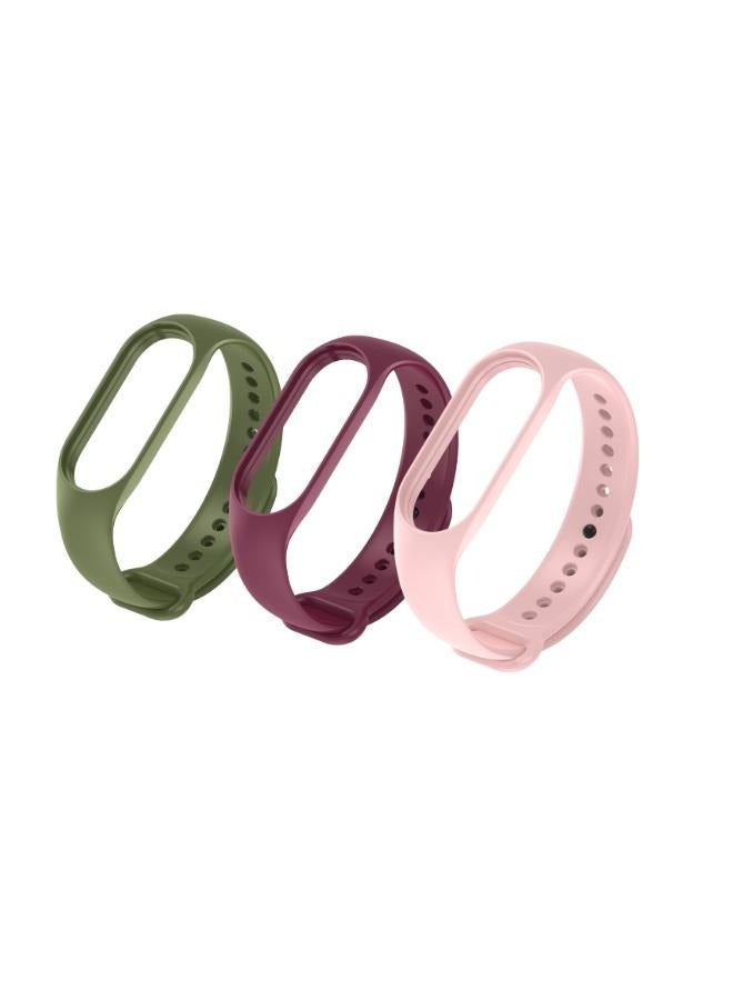 XM Clip Silicone Band for Xiaomi Mi band 5/6/7 (3pcs) - Image 1