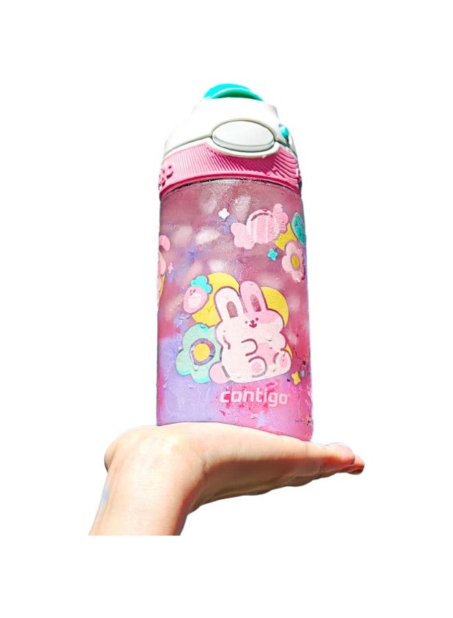 Contigo Kangdike Plastic Cup For Men And Women Students, Sports Water Bottle With Dragon Mouth Locking Lid, Strawberry Marshmallow Flavor, 450Ml - Image 1