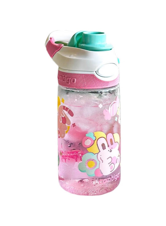 Contigo Kangdike Plastic Cup For Men And Women Students, Sports Water Bottle With Dragon Mouth Locking Lid, Strawberry Marshmallow Flavor, 450Ml - Image 3