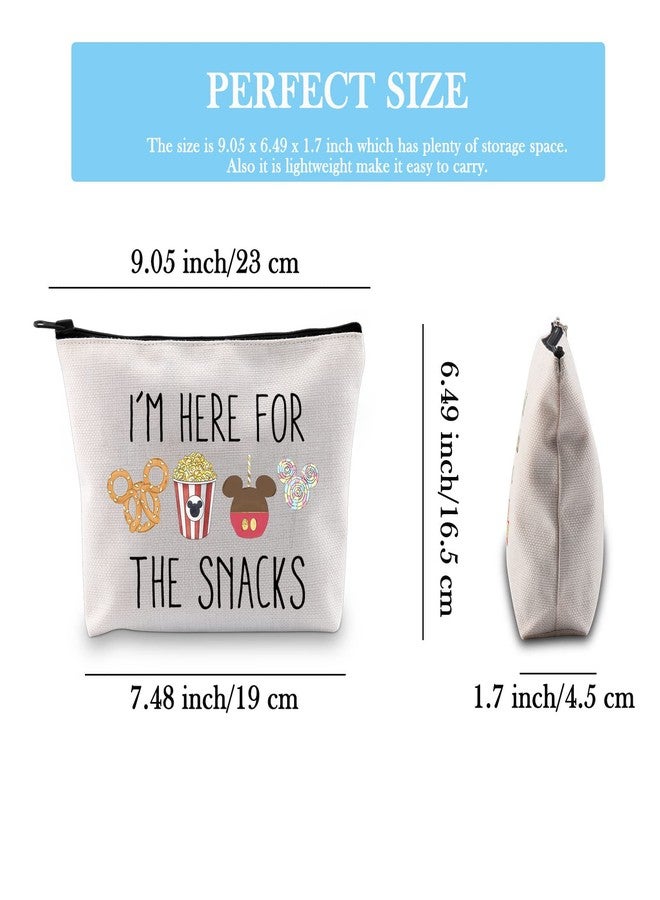 GJTIM Snacks Lover Gift Family Vacation Gift Snacks Travel Bag I’m Here For The Snacks Zipper Pouch Makeup Bag (For The Snacks bag) - Image 2