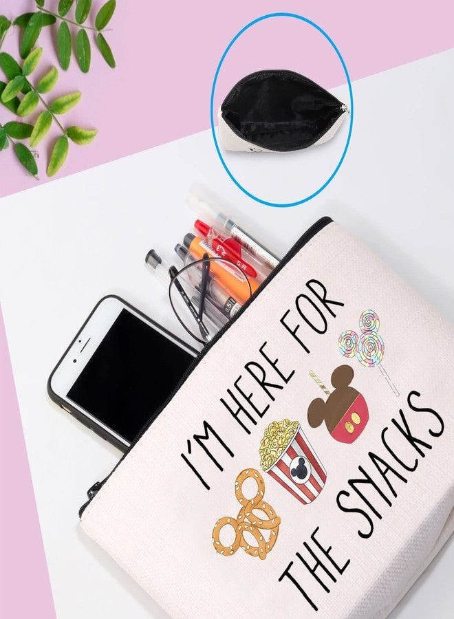 GJTIM Snacks Lover Gift Family Vacation Gift Snacks Travel Bag I’m Here For The Snacks Zipper Pouch Makeup Bag (For The Snacks bag) - Image 5
