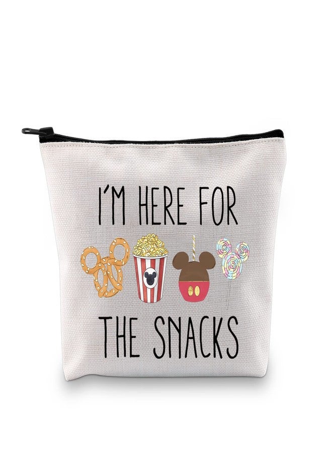 GJTIM Snacks Lover Gift Family Vacation Gift Snacks Travel Bag I’m Here For The Snacks Zipper Pouch Makeup Bag (For The Snacks bag) - Image 1