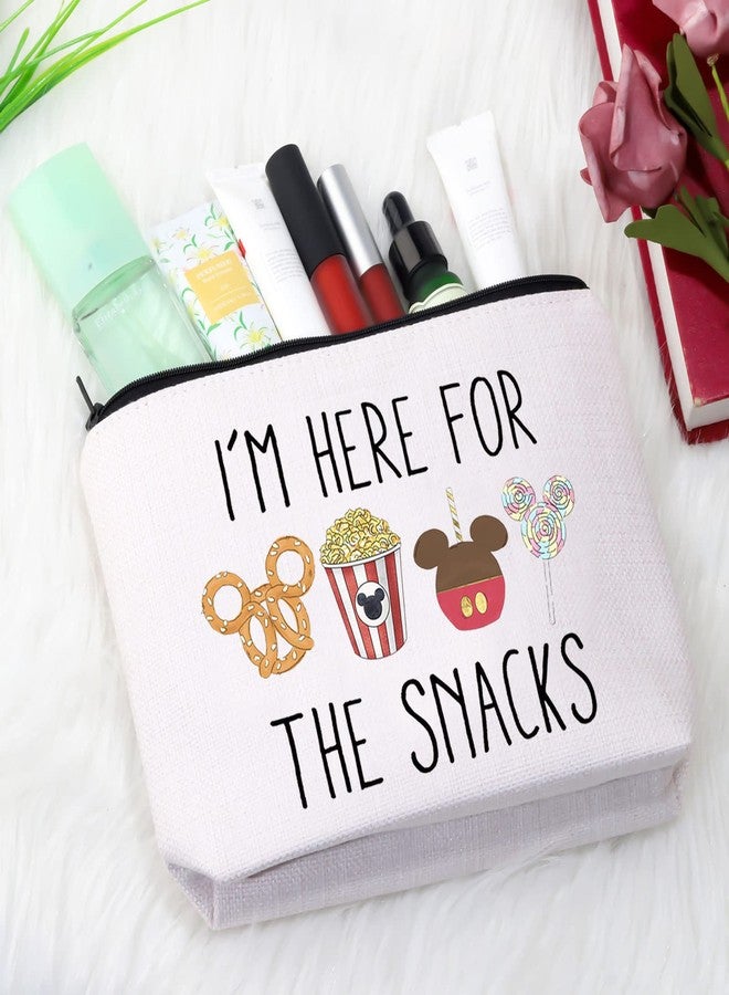 GJTIM Snacks Lover Gift Family Vacation Gift Snacks Travel Bag I’m Here For The Snacks Zipper Pouch Makeup Bag (For The Snacks bag) - Image 4