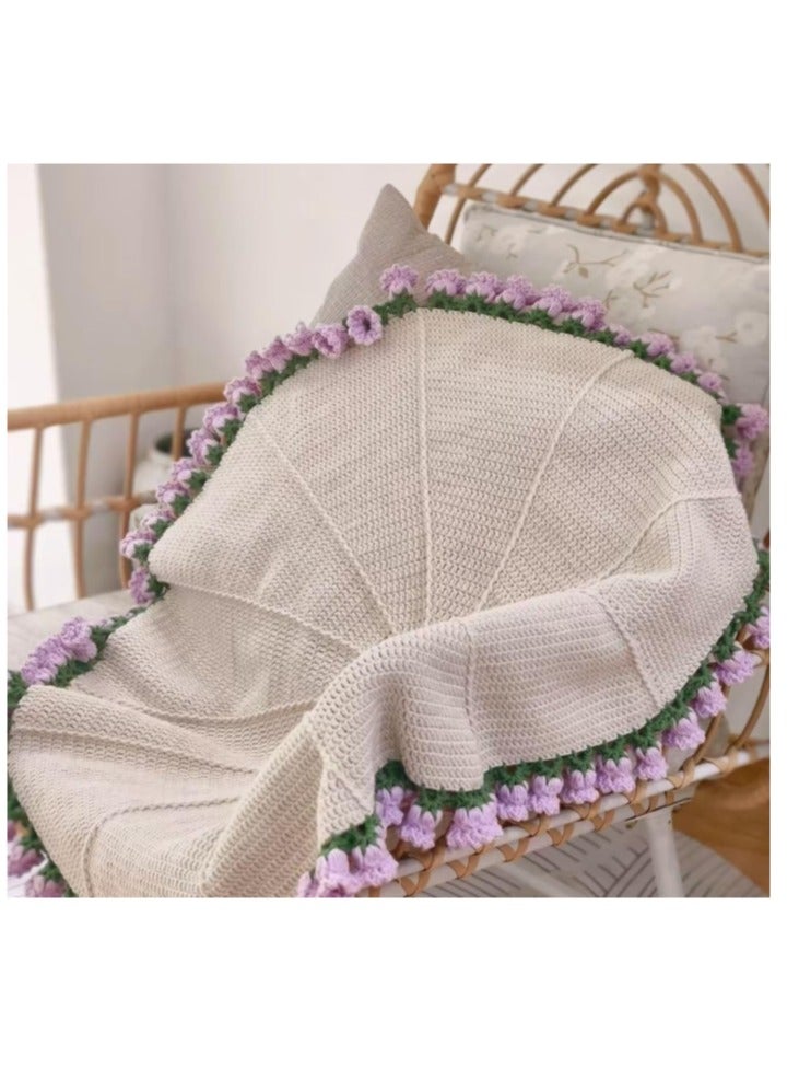 Beginner Crochet Kit - Floral Blanket DIY, Learn to Crochet with Hook & Pattern, Gift for Women, - Image 5