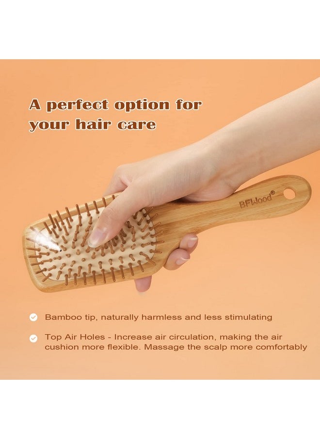 BFWood - BFWood Bamboo Paddle Hairbrush with Bamboo Bristles for Massaging Scalp - Image 1