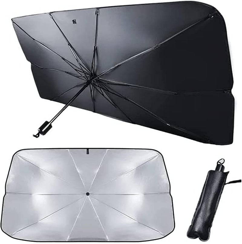 Kwak's Car Windshield Sun Shade Foldable Umbrella Sun Shade for Car Front Window Cover Visor Sun Shade Block UV Keep Car Cool (L(85x150CM)) - Image 1