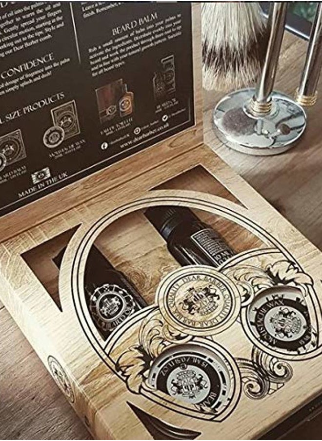 Dear Barber - Mini Grooming Collection Set 1 x Beard Oil 10ml 1 x Moustache Wax 15ml 1 x with Confidence Eau de Toilette 10ml 1 x Beard Balm 15ml - Image 1