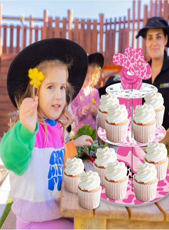 Urlax Western Cowgirl Cupcake Stand Party Decorations Cowgirl Bachelorette Party Cupcake Holder Western Let's Go Girls Cake Holder for Last Disco Bachelorette Party Cowgirl Birthday Western Rodeo Party - Image 5