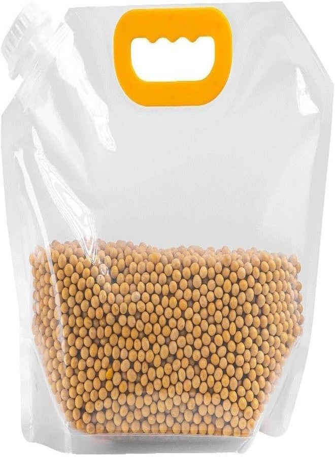 Rexez Pack of 6 Food Storage Bags, Grain, Moisture-Resistant, Sealed Bag, Stand Up Food Bags, Large, Reusable, Sealed Bag with Handle and Cap, BPA-Free 1.5L / 2.5L (3 * 3 Piece's Each) - Image 3