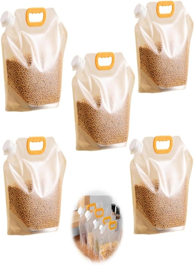 Rexez Pack of 6 Food Storage Bags, Grain, Moisture-Resistant, Sealed Bag, Stand Up Food Bags, Large, Reusable, Sealed Bag with Handle and Cap, BPA-Free 1.5L / 2.5L (3 * 3 Piece's Each) - Image 1