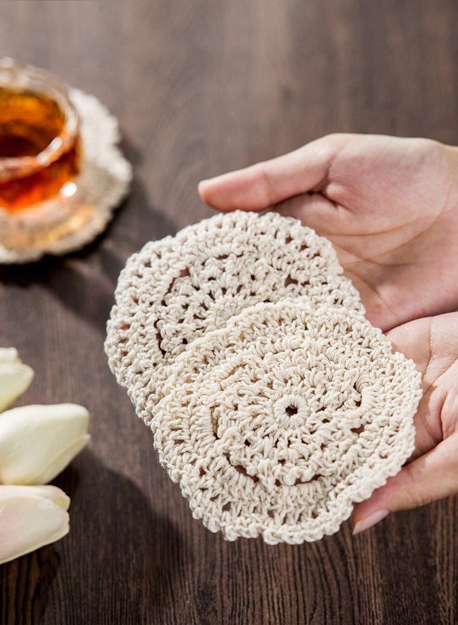 5 قطع، مجموعة قواعد أكواب ماصة بلون البيج، قواعد لأكواب القهوة والشاي، مناسبة كهدية للمنزل الجديد، ملائمة للمكتب والبيت الجديد - Image 3