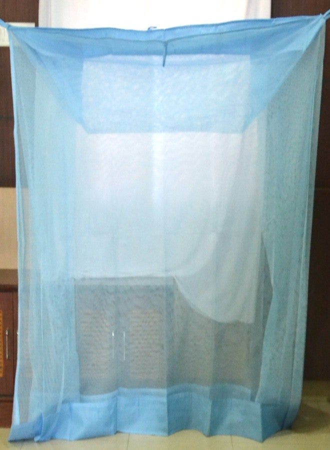 ans Dreams Mosquito Net 4 x 6.25 ft Light Weight Single Bed (Blue)