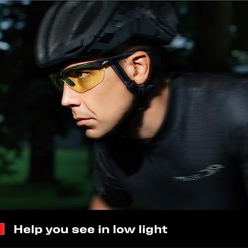 NoCry Yellow Safety Glasses for Men – ANSI Z87 Rated Shooting Eyewear with Scratch and Fog Resistant Lenses – Blue Light Blocking, 100% UV Protection – Fully Adjustable for a Comfortable Fit - Image 4