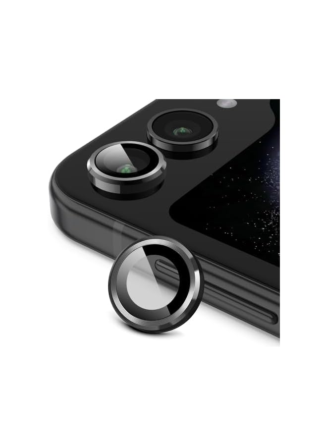 JETech Camera Lens Protector for Samsung Galaxy Z Flip 5, 9H Tempered Glass Metal Individual Ring Cover, HD Clear, 1 Set (Graphite) - Image 1