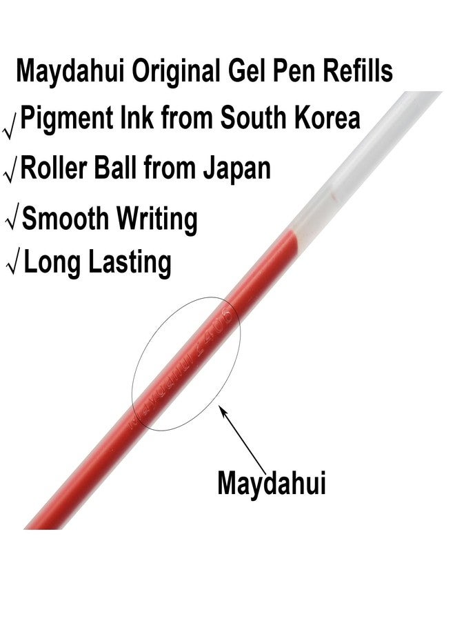 Maydahui 50 Pcs Red Gel Pen Refills with 5 mm Aperture 5.12 inch/13 cm Smooth Writing Pen Refills 0.7 mm Replacement Gel Ink Refills for Gel Rollerball Pens School Office Supplies(Red) - Image 5