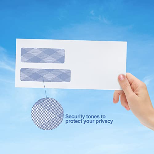 PANDRI 750#10 Security Envelopes, PANDRI NO.10 Self-Seal Double Window Envelopes Designed for QuickBooks Invoices, Business Statements & Documents - Number 10 Size 4 1/8 Inch X 9 1/2 Inch - 24 LB - Image 5