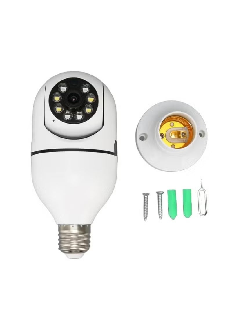 Light Bulb Security Camera Wireless Outdoor Indoor WiFi Cameras for Home Security 360 degree action camera Motion Detection and Alarm Two-Way Talk Color Night Vision ﻿