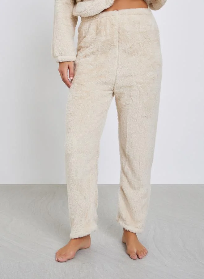 Styli Bear Ears Hooded Contrast Pocket Top and Pyjama Set
