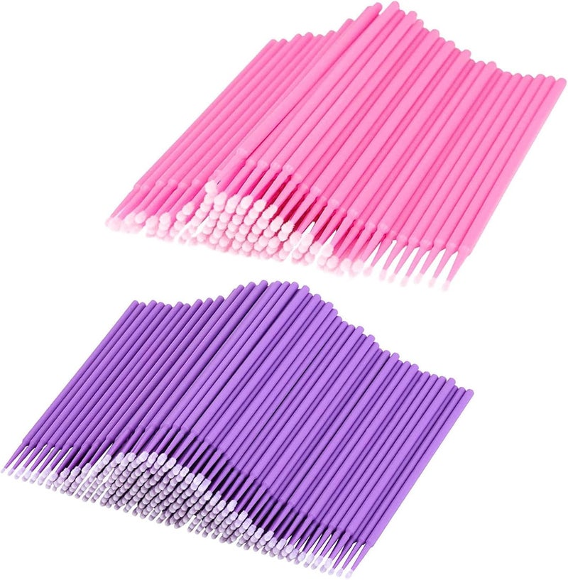200PCS Micro Applicator Brushes for Makeup Disposable Mascara Wands for Eyelash Extensions Precision Eye Makeup Tools Micro Brushes for Lashes