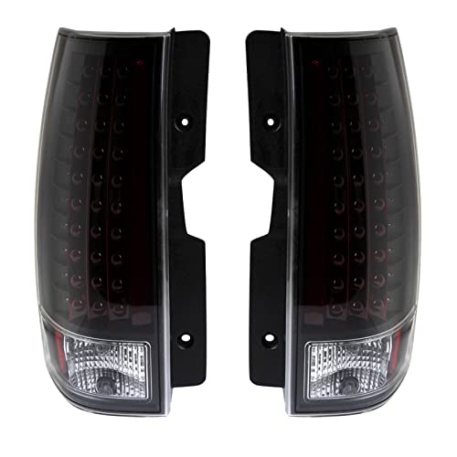 TRQ Rear Tail Lights Set Compatible with 2007-2014 Chevrolet Suburban 1500 2007-2013 Suburban 2500 Tahoe GMC Yukon 2007-2011 Yukon XL 1500 Yukon XL 2500 GM2800196 GM2800204 GM2801196 GM2801204 - Image 2