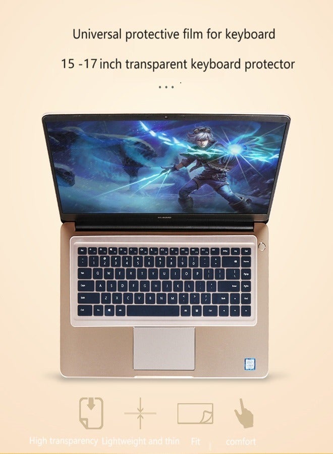 Laptop film silicone keyboard protective cover 15 "17 desktop transparent dustproof pad  - Image 2