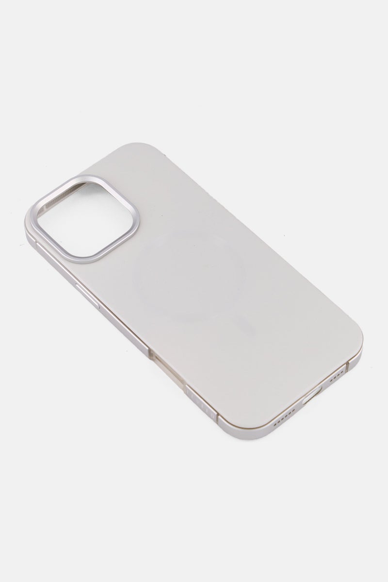 LEVELO iPhone 16 Pro Max Opulis Magsafe Compatible Silicone Case, White - Image 4