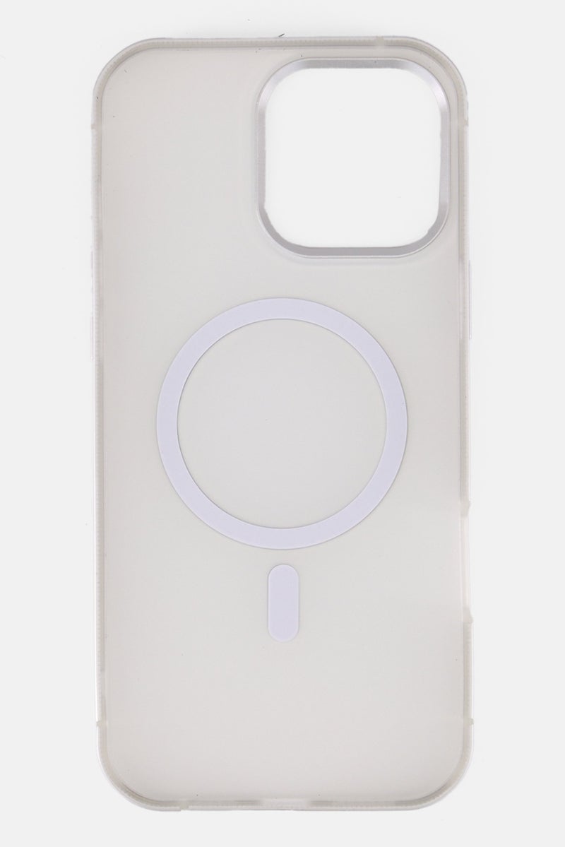 LEVELO iPhone 16 Pro Max Opulis Magsafe Compatible Silicone Case, White - Image 3