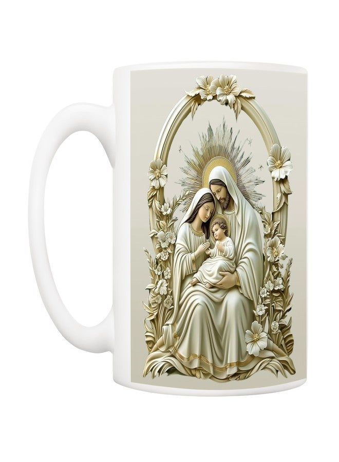 5Aup Nativity Scene Mary Joseph Jesus Coffee Mug, Christmas Nativity, Jesus, Scripture, Christian, Religious Mugs, White 11 Oz - Image 2