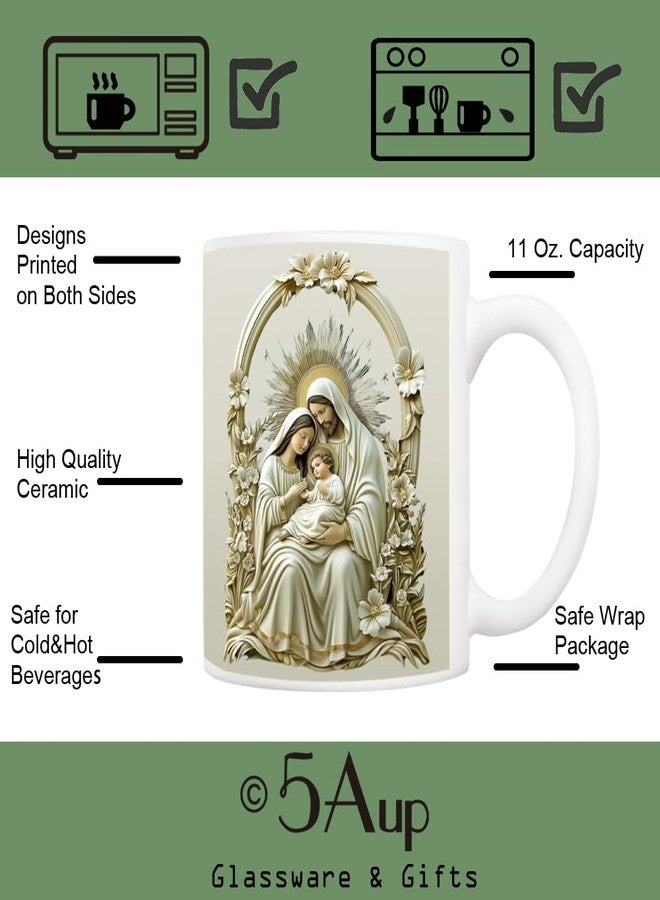 5Aup Nativity Scene Mary Joseph Jesus Coffee Mug, Christmas Nativity, Jesus, Scripture, Christian, Religious Mugs, White 11 Oz - Image 3