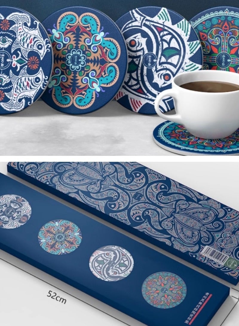 Miao Ethnic Wax-Resist Ceramic Coaster Cup Tea Eastern Style  - Image 1