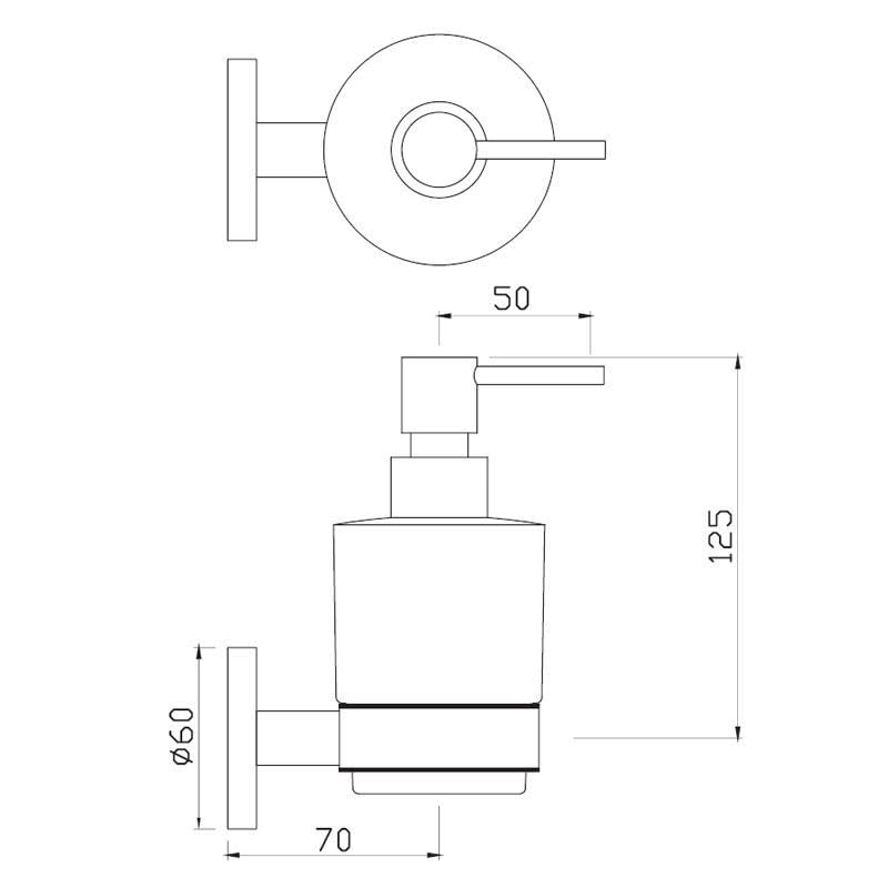 Jaquar Soap Dispenser with Glass Bottle (ACN-CHR-1135N) - Image 5