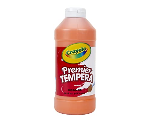 Crayola Premier Tempera Paint For Kids - Orange (16oz), Kids Classroom Supplies, Great For Arts & Crafts, Non Toxic, Easy Squeeze Bottle - Image 1