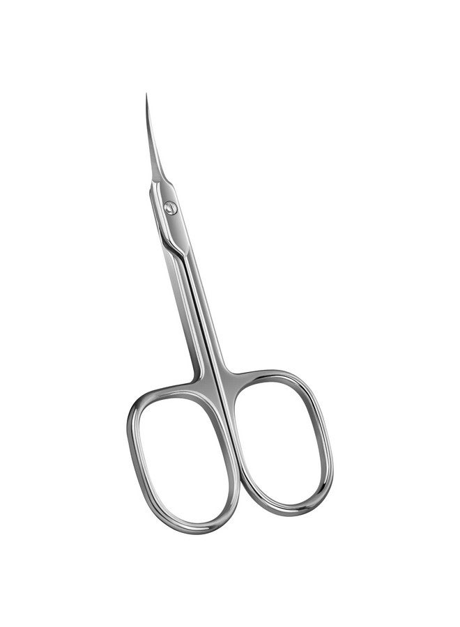 CGBE CGBE Cuticle Scissors Extra Fine Curved Blade, Super Slim Manicure Scissors for Cuticles Professional Small Scissors with Precise Pointed Tip Grooming Blades, Eyebrow, Eyelash, and Dry Skin - Silvery - Image 1