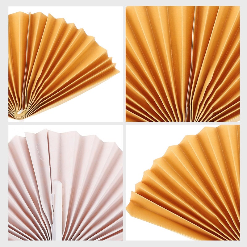 16pcs Folding Paper Fan Cupcake Toppers Elegant Cake Inserts For Birthday Wedding Party Decorations - Image 4
