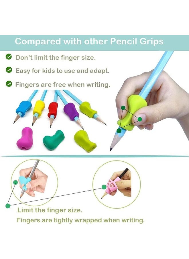 Oasisgalore - 10 Pack Ergonomic Silicone Pencil Grips for Children - Handwriting Training Aid for Kids & Preschoolers - Image 1