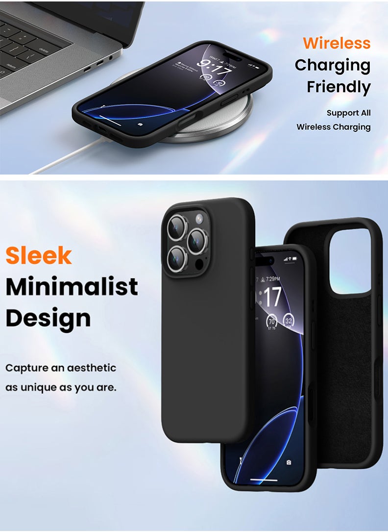 Theodor - iPhone 16 Pro Max Black Protective Slim Fit Case Liquid Silicone Cover with Full Body Protection Anti-Scratch Shockproof Case For iPhone - Good times - Image 1