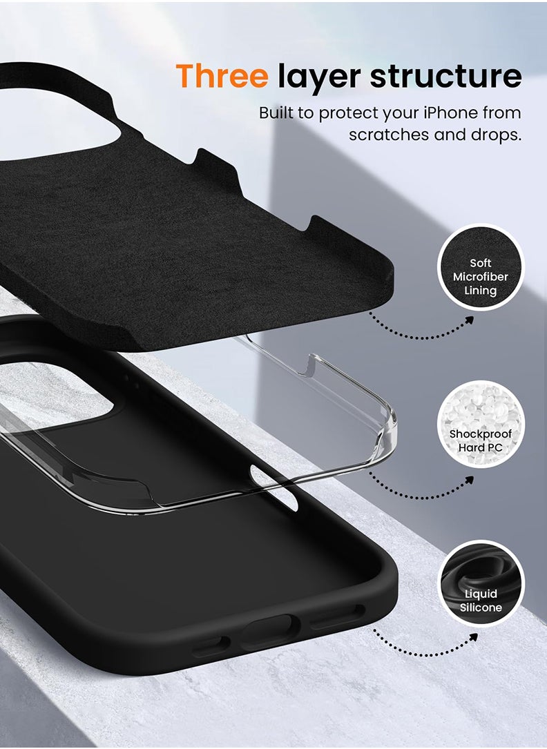 Theodor - iPhone 16 Pro Max Black Protective Slim Fit Case Liquid Silicone Cover with Full Body Protection Anti-Scratch Shockproof Case For iPhone - Good times - Image 1