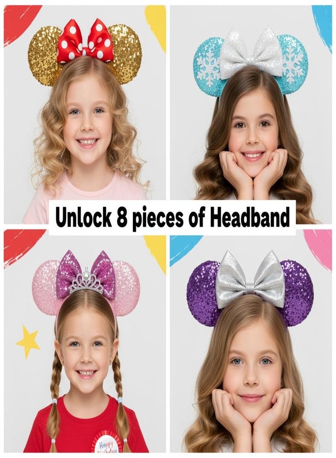 Eylola DIY Mouse Ears Headbands, Sequin Mouse Ears for Women Girls Boys, Shiny Bow Headband for Cosplay Costume Party Decorations Hair Accessories - Image 3