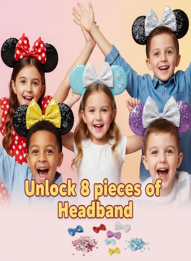 Eylola DIY Mouse Ears Headbands, Sequin Mouse Ears for Women Girls Boys, Shiny Bow Headband for Cosplay Costume Party Decorations Hair Accessories - Image 4