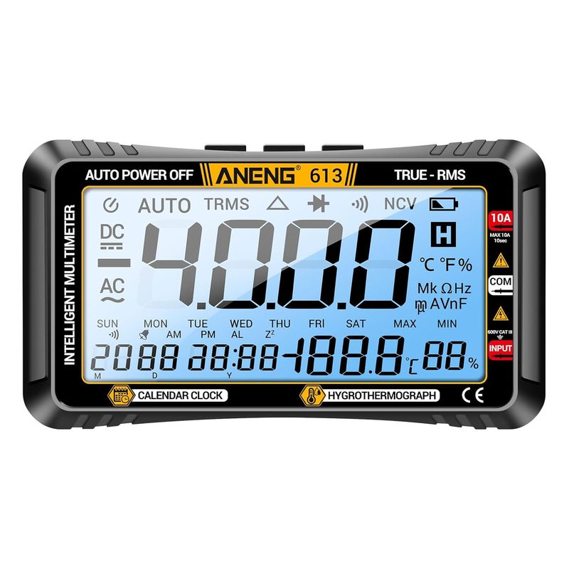 Digital Multimeter Tester, 4000 Counts Voltage Tester, Auto Ranging TRMS Volt Meter, Large LCD Ohm Meter Measures AC DC Current, Voltage, Resistance, Diode, Continuity, Capacitance (Black) - Image 1