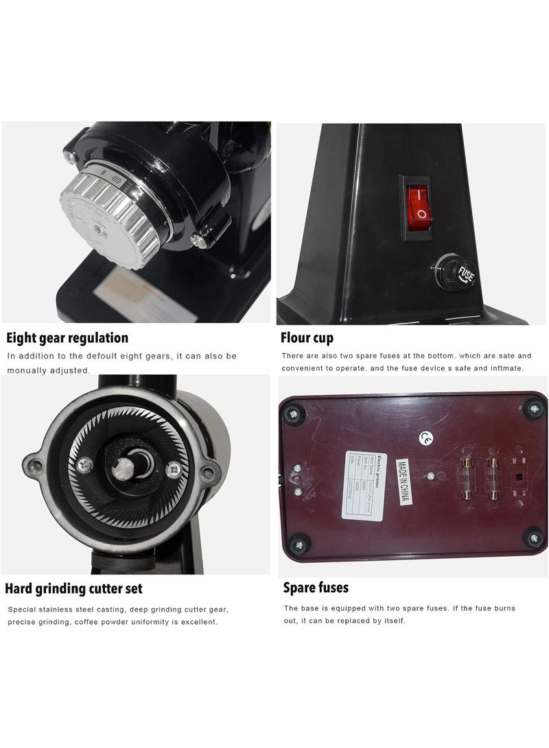 AiQi Professional Coffee Grinder, 8-Level Precision Grind, Upgraded 30° Dual Stainless Steel Burrs, Dual Anti-Jump Transparent Bean Hoppers, Modular Customization, Smart Safety - Image 3