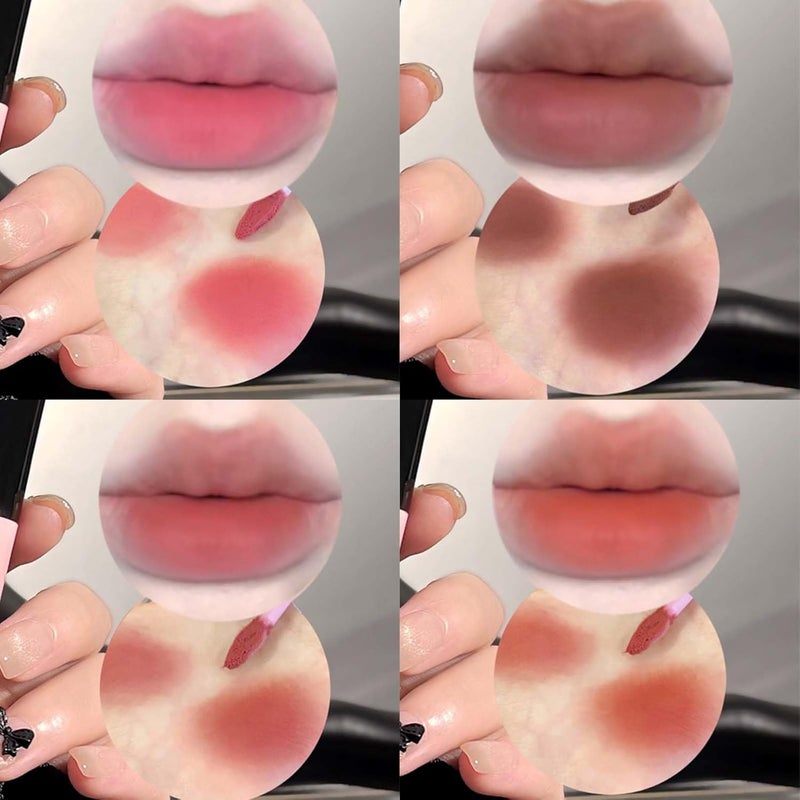 6Pcs Plump Lip Gloss Lip Oil Set,Fat Lip Oil Matte Nude Lip Glosses,Long Lasting Color Lip Gloss Set with Rich,Complimentary Women's Necklace,Transfer-Proof Wear&Long Lasting Non-Sticky - Image 3