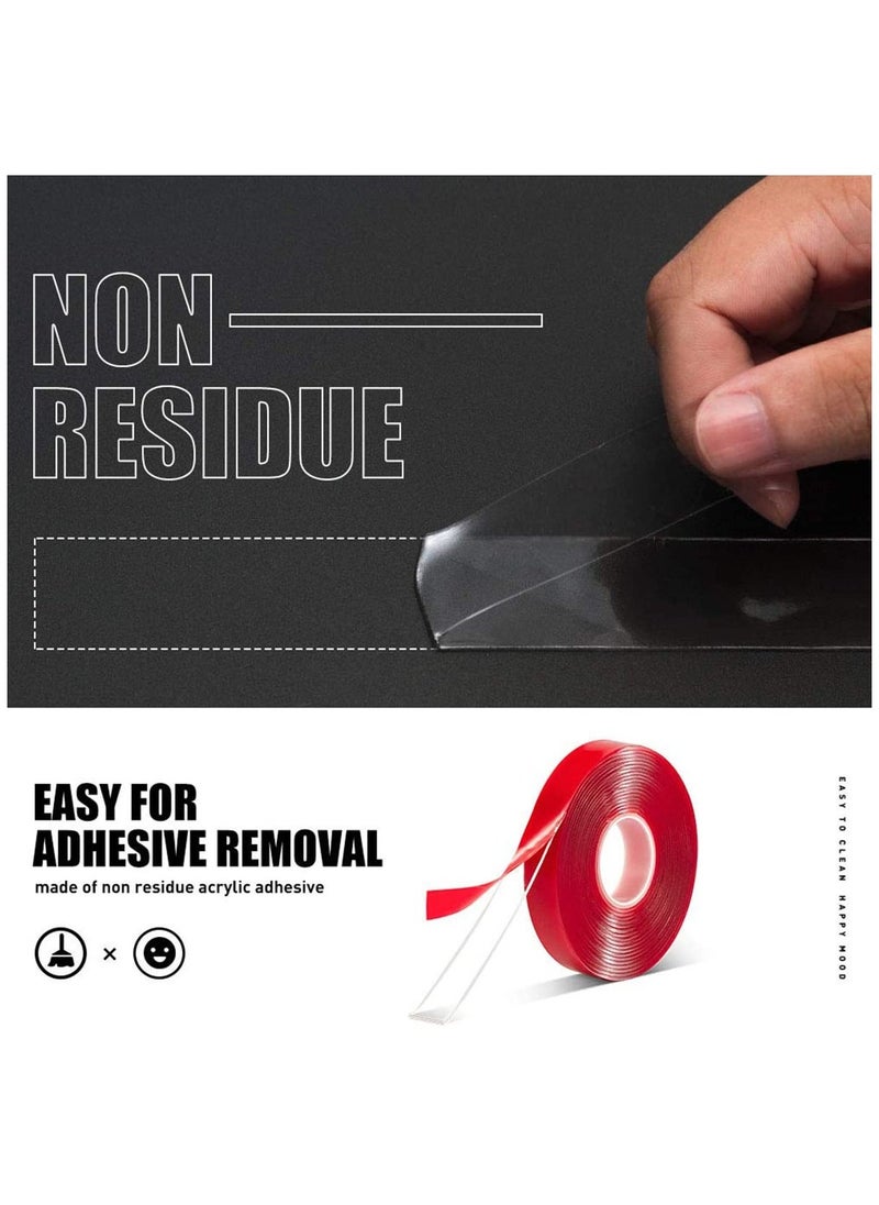 Generic Double Sided Tape 2 Pack Heavy Duty Acrylic Clear Strong Adhesive Waterproof Removable Double Sided Mounting Tape for Carpet Fix Home Office Wall Decor DIY Crafts Car Glass Decor  - Image 3