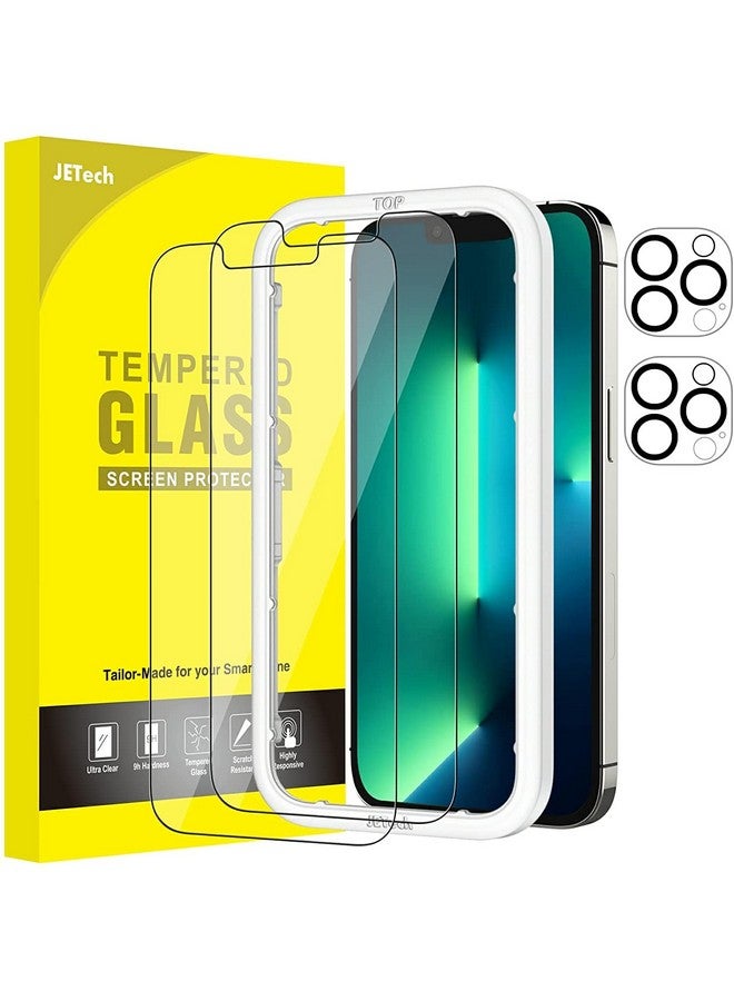 Jetech Screen Protector For Iphone 13 Pro Max 6.7 Inch With Camera Lens Protector Easy Installation Tool Tempered Glass Film 2 Pack Each - Image 1