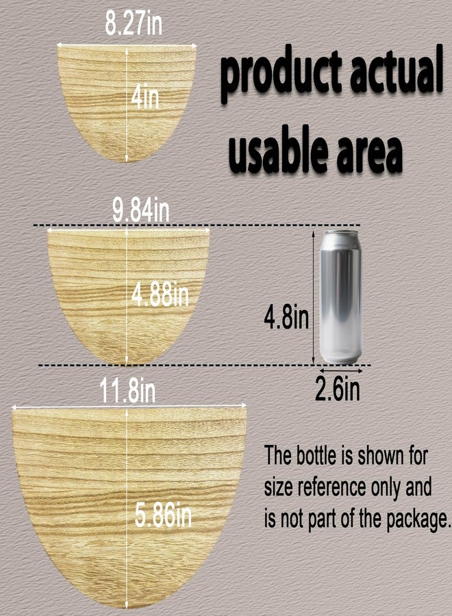 QsQueen Solid Wood Half Round Floating Wall Shelves | Elegant Floating Shelves, Elevate Your Space. Perfect for Living Rooms, Bathrooms, Bedrooms, Offices, Children's Rooms Light Brown - Image 3
