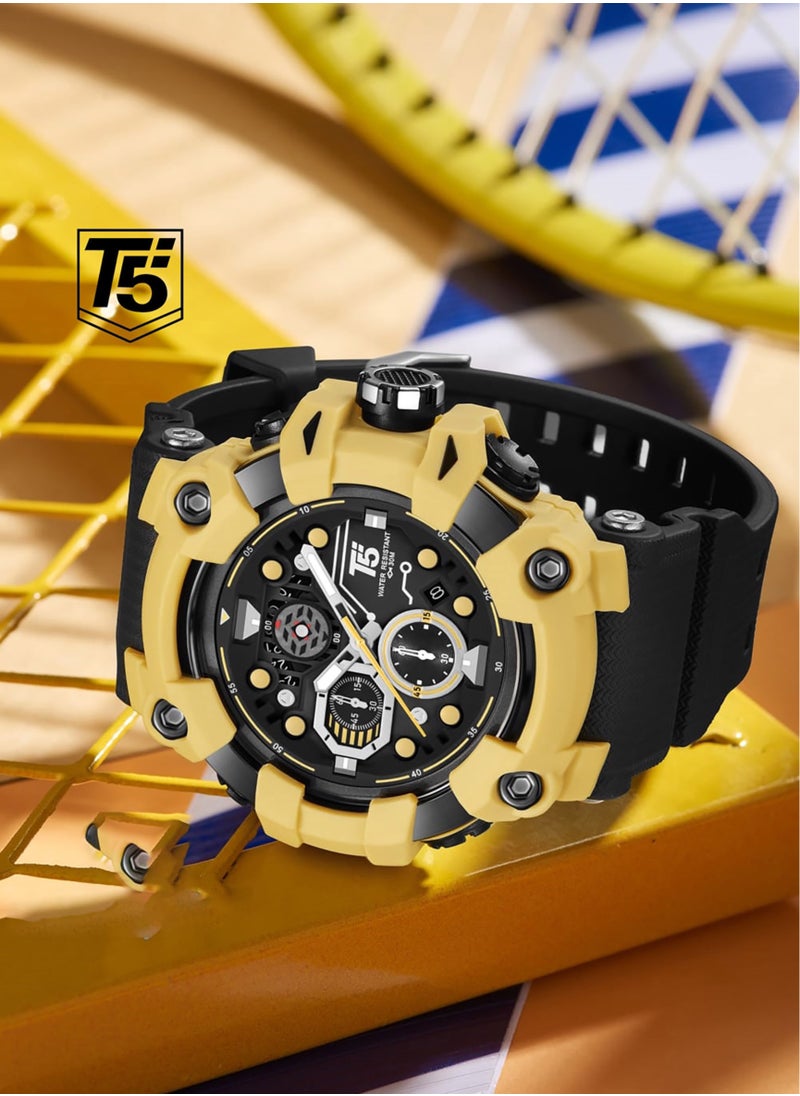 T5 - T5 Mens Chronograph Silicone Strap Watch H4011G - Image 1