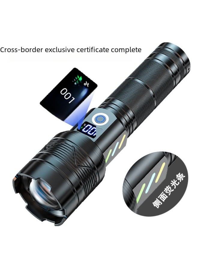 Generic - Digital Display High-power Led Flashlight Outdoor Portable Zoomable Rechargeable Hand Torch-Product Specifications:A06A Bare Lamp Gift Box 1*26650 5000mah Lithium Battery Data Line (on Behalf Of The Special Shooting Link) - Image 1